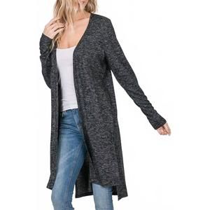 NEW HEIMISH USA super soft long sleeve hacci open front cardigan in dark charcoa